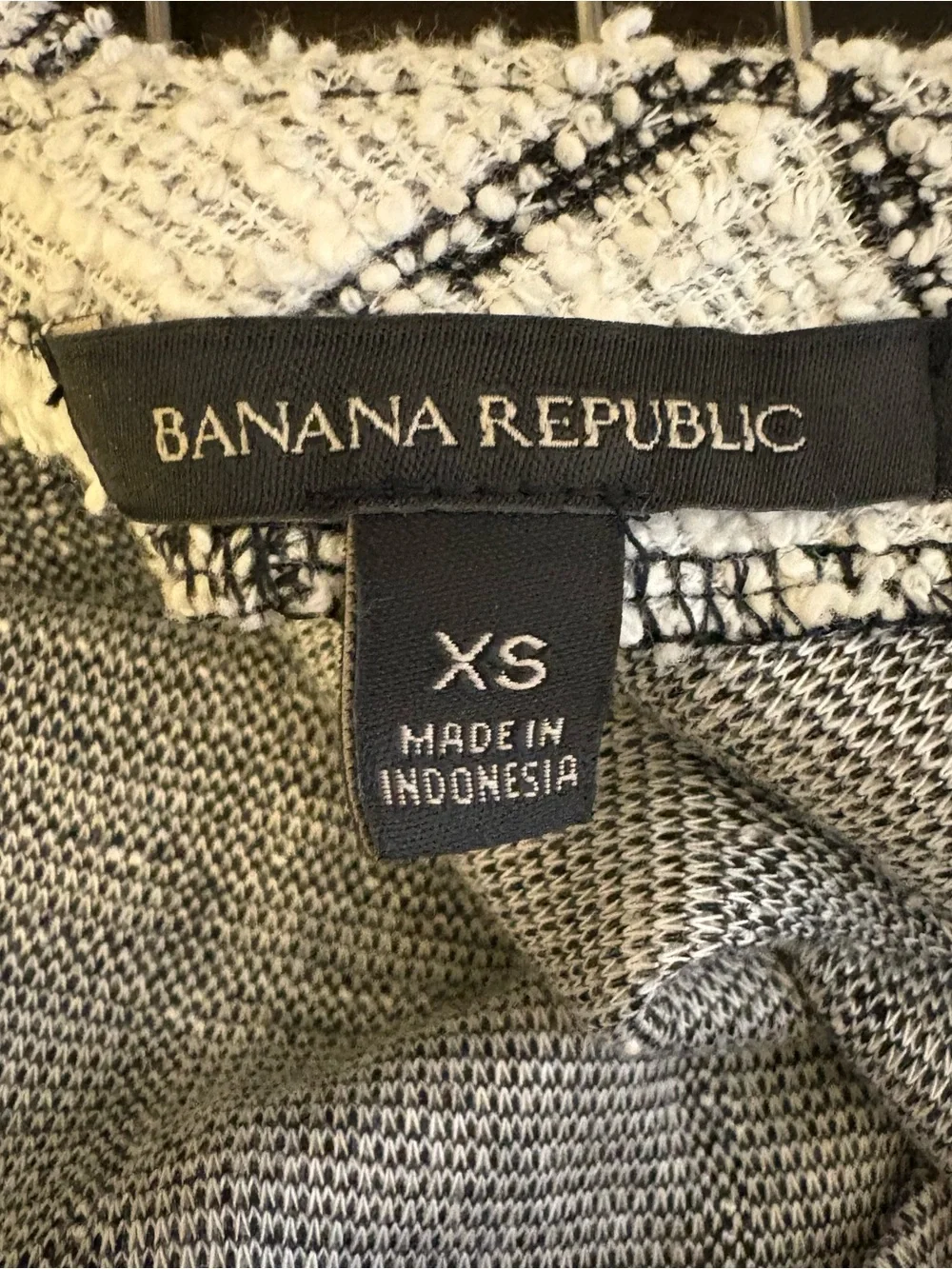 Banana Republic Black & White Windowpane Ruffle-Trim Midi Dress - Picture 4 of 5
